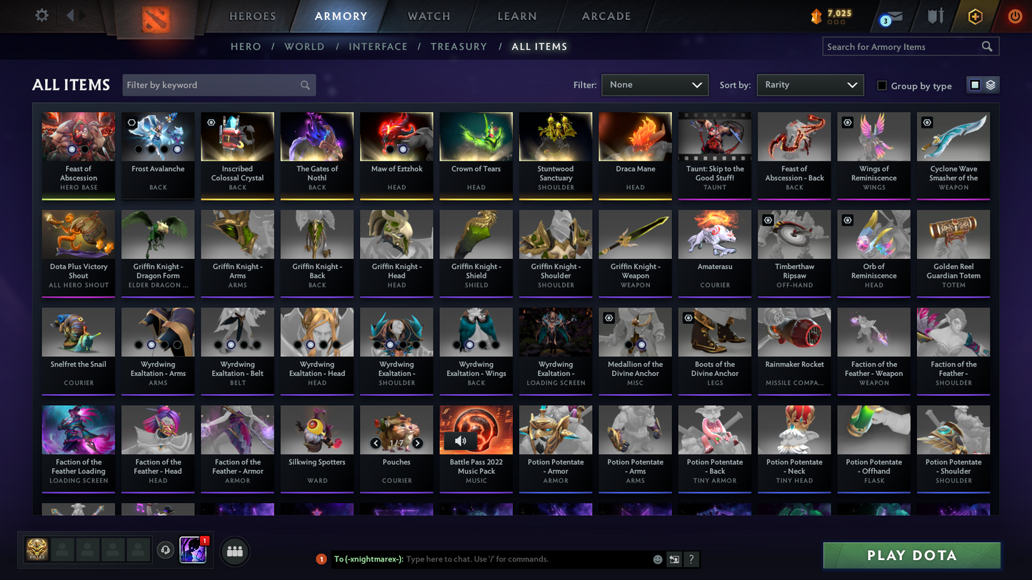 Herald IV | MMR 426 | Behavior 8598 | x77 MMR DD TOKENS | 2 Arcanas: Pudge & Crystal Maiden | Fully Stacked with Exclusive Sets & Immortals | Quick Find Match | Many Items Inside | Full Access