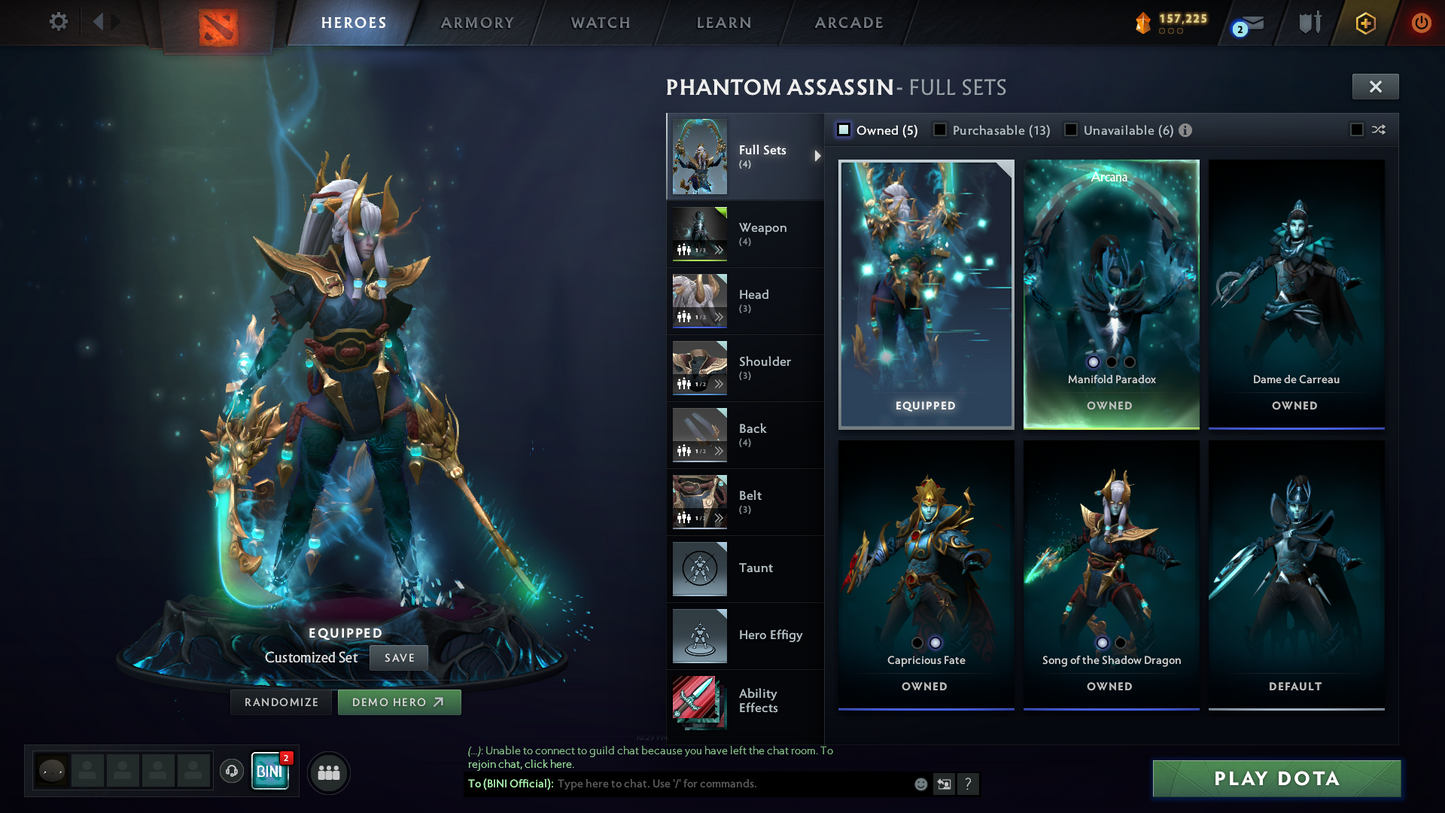 Archon II | MMR: 2528 | Behavior Score: 11217 | Phantom Assassin Arcana | Mirana Persona | Rare PA Cache Set Included | Many Items & Immortals Inside | 10th Anniversary Sets | 1800+ Hours Played | Mainpool | Trophy Level: 236 | Full Access