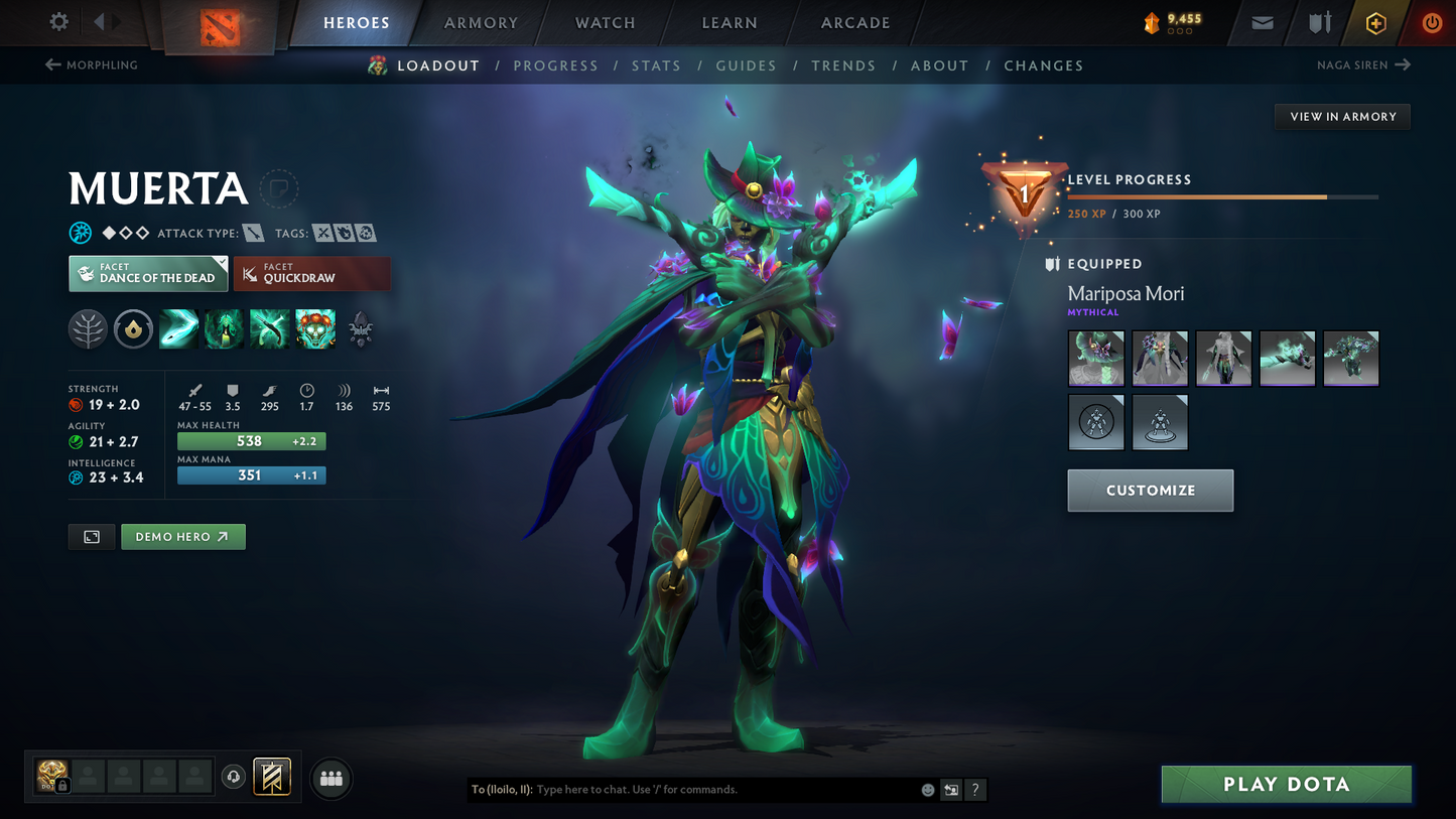 Legend I | MMR: 2466 - Behavior Score: 11650 | Shadow Fiend Arcana | Anti Mage, Phantom Assassin & Mirana Personas | Latest Cache Sets | Complete 10th Anniversary Sets | 3,241 Matches Played | Mainpool | Trophy Level: 298 | Full Access