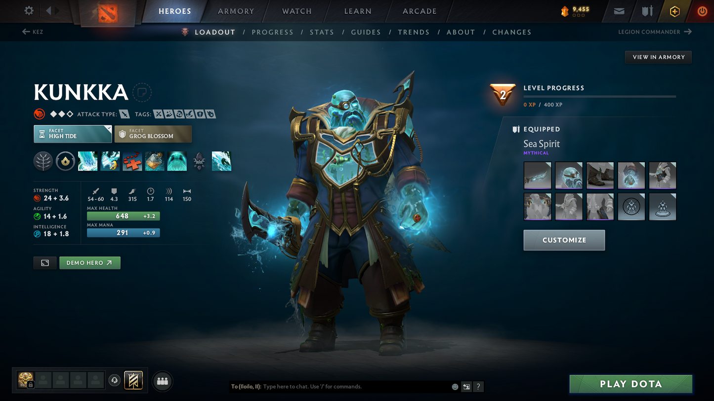 Legend I | MMR: 2466 - Behavior Score: 11650 | Shadow Fiend Arcana | Anti Mage, Phantom Assassin & Mirana Personas | Latest Cache Sets | Complete 10th Anniversary Sets | 3,241 Matches Played | Mainpool | Trophy Level: 298 | Full Access