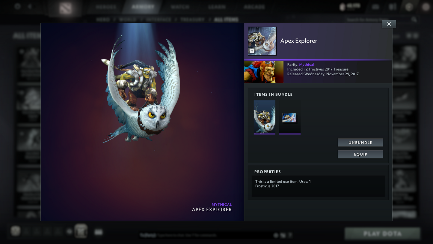 Legend III | MMR: 3346 | Behavior Score: 10283 | 3 Arcanas: Legion Commander, Juggernaut, Terrorblade | Sven's Latest Cache Set | Many Exclusive Items | Mainpool | Trophy Level: 171 | Full Access