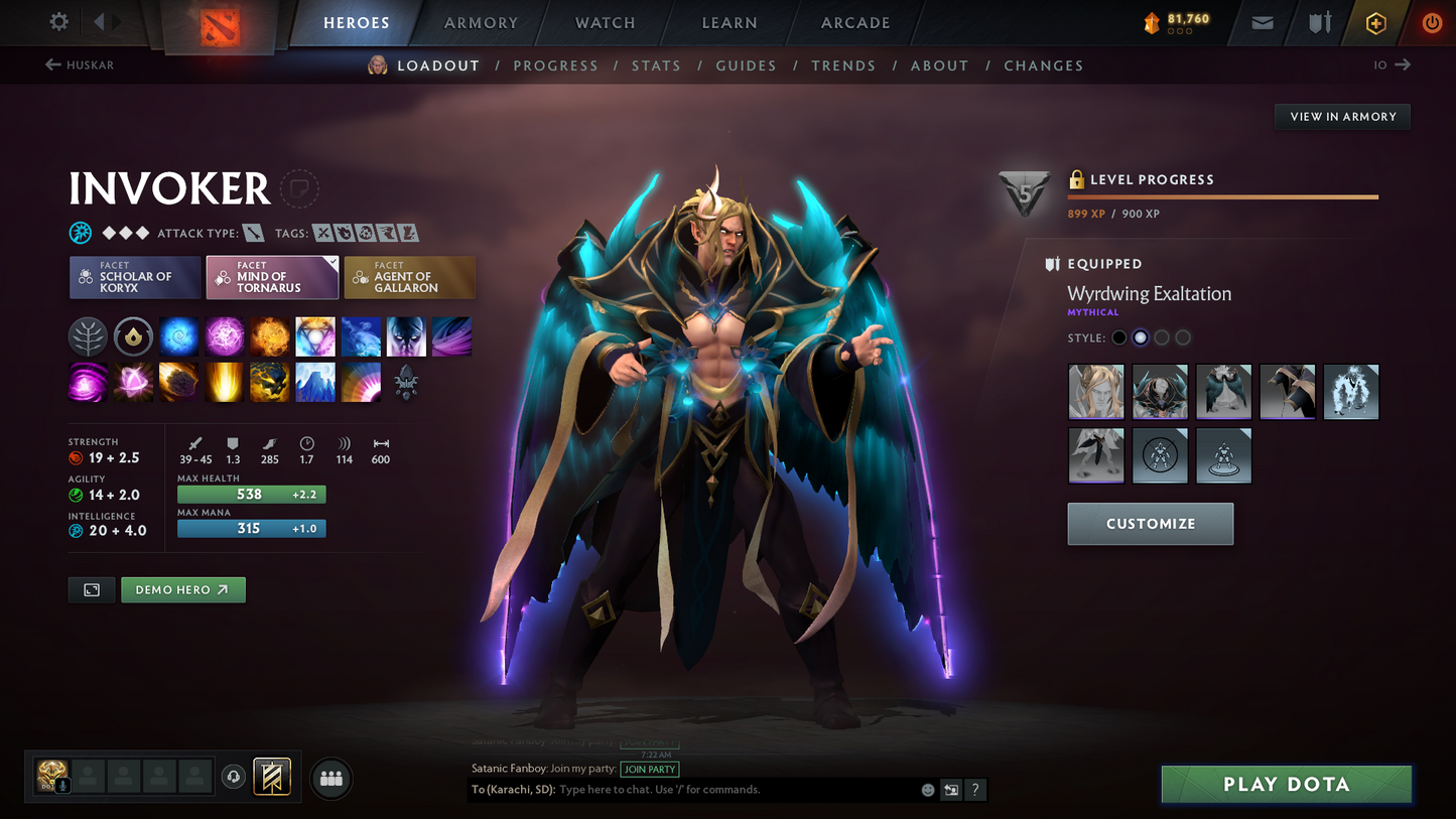 Archon II | MMR: 2476 | Behavior Score: 10535 | 2 Arcanas: Lina, Zeus | 3000 Matches Played | Many Immortals & Sets | Mainpool | Trophy Level: 312 | Full Access