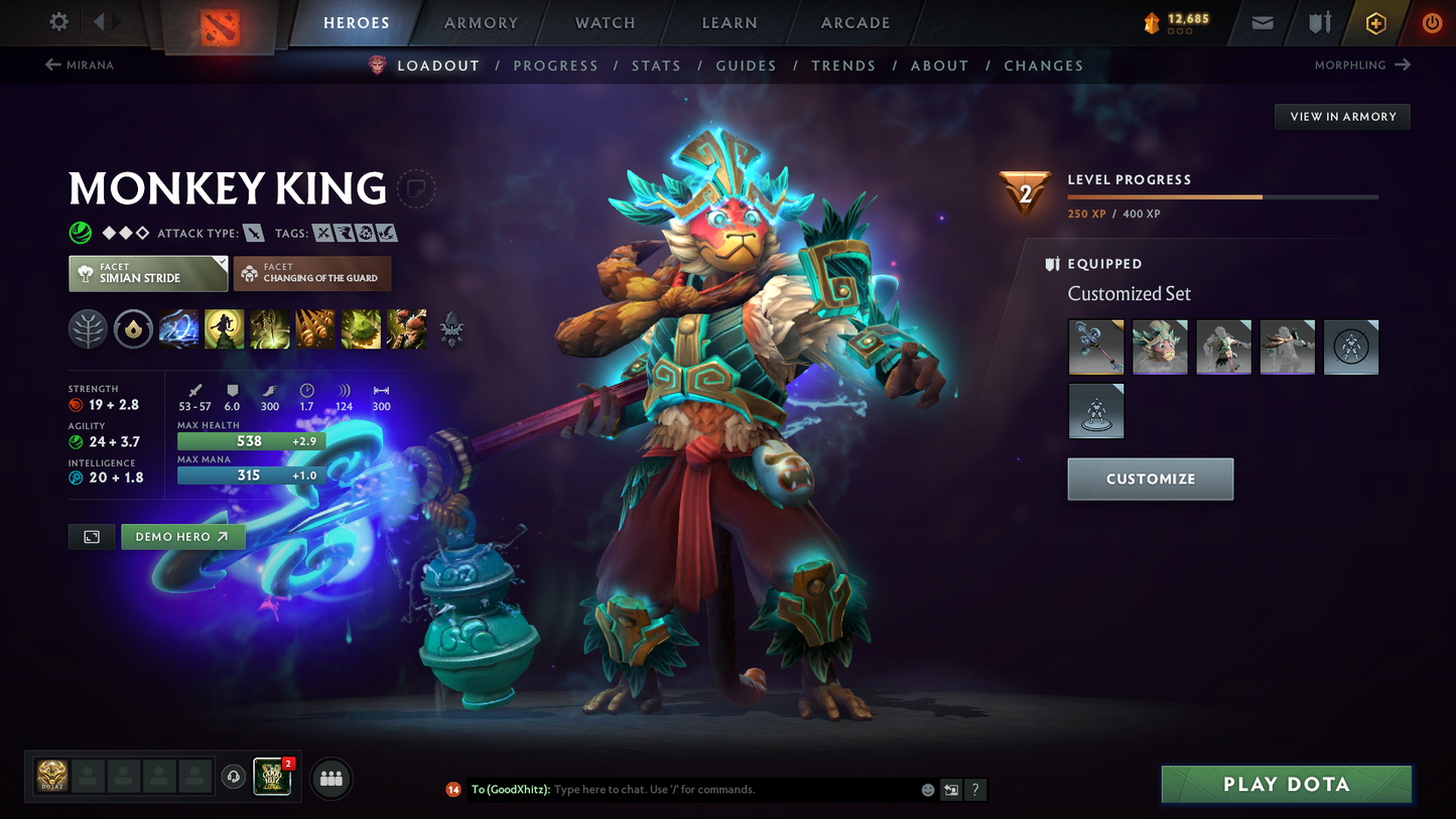 Archon II | MMR: 2476 | Behavior Score: 10535 | 2 Arcanas: Juggernaut & Ogre Magi | 2000+ Matches Played | Many Immortals & Sets | Mainpool | Trophy Level: 281 | Full Access