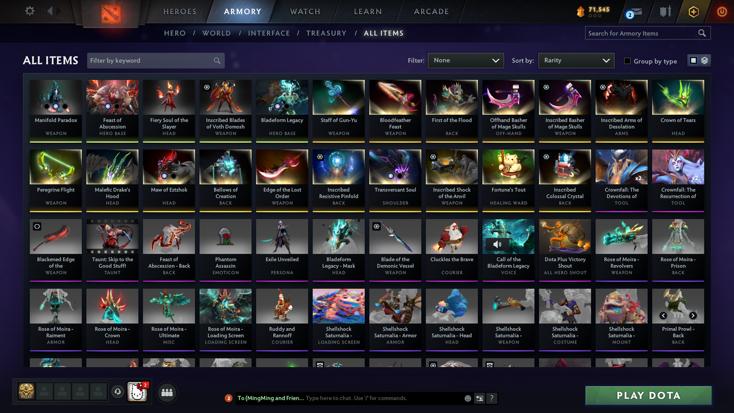 Guardian I | MMR: 707 - Behavior: 12000 | 5 Arcanas: Juggernaut, Phantom Assassin, Legion Commander, Pudge, Lina | Phantom Assassin Persona | Many Cache Sets Inside | Many Immortals | Full Access | Mainpool | Trophy Level: 214+