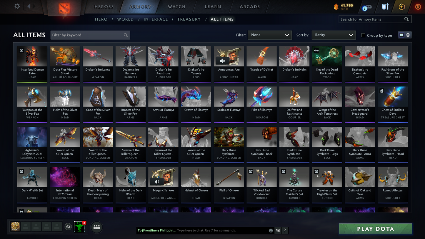 Crusader V | MMR 2196 | Behavior 10771 | Mainpool | Shadow Fiend Arcana | Stacked with Sets & Items | 1100+ Matches Played | 1300+ Hours Played