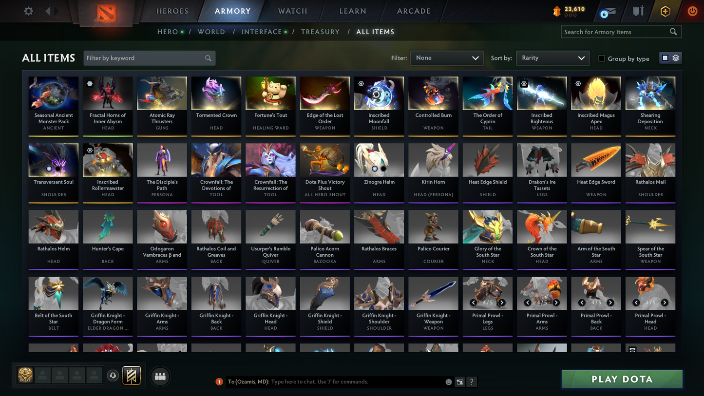 Ancient V | MMR: 4548 | Behavior Score: 12000 | Terrorblade Arcana | Anti Mage Persona | Many Sets & Immortals Inside | 1600+ Hours Played | Mainpool | Trophy Level: 205+ | Full Access