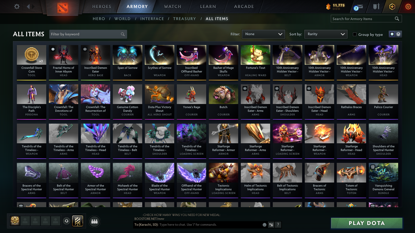 Crusader V | MMR: 2040 - Behavior Score: 11681 | 2 Arcanas: Shadow Fiend & Terrorblade | Latest Cache Sets | AM Persona | 2269 Hours Played | 10th Anniversary Items | Many Immortals & Items Inside | Mainpool | 2300+ Matches Played