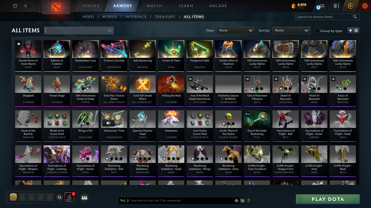 Crusader IV | MMR: 2062 | Behavior Score: 10838 | x144 MMR DD TOKENS | Terrorblade Arcana | Cache Sets | Many Immortals Inside | Fast Queue