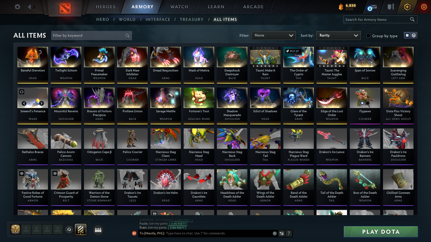 Ancient III | MMR: 4072 - Behavior: 11882 | 30+ Expensive Immortals | Latest Quartero's Curios Sets | Mainpool | 2402+ Hours | Fast Queue | Full Access