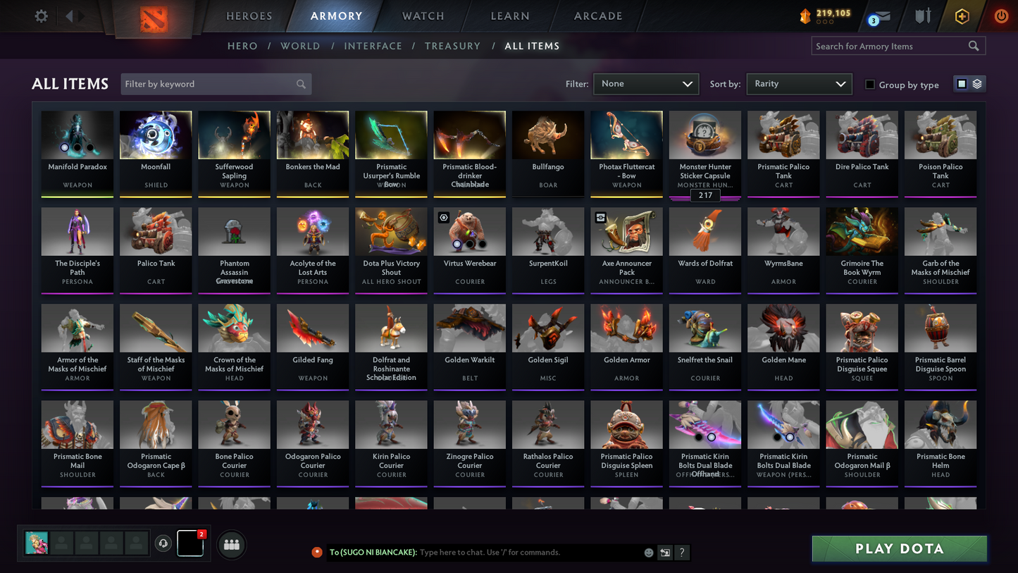 Divine V | MMR: 5340 | Behavior: 11505 | Phantom Assassin Arcana | 2 Personas: Invoker & AM | Quartero's Curious Sets (All Styles Unlocked) | Many Cache Sets & Items | Mainpool | High Trophy Level | 1600+ Hours | Full Access