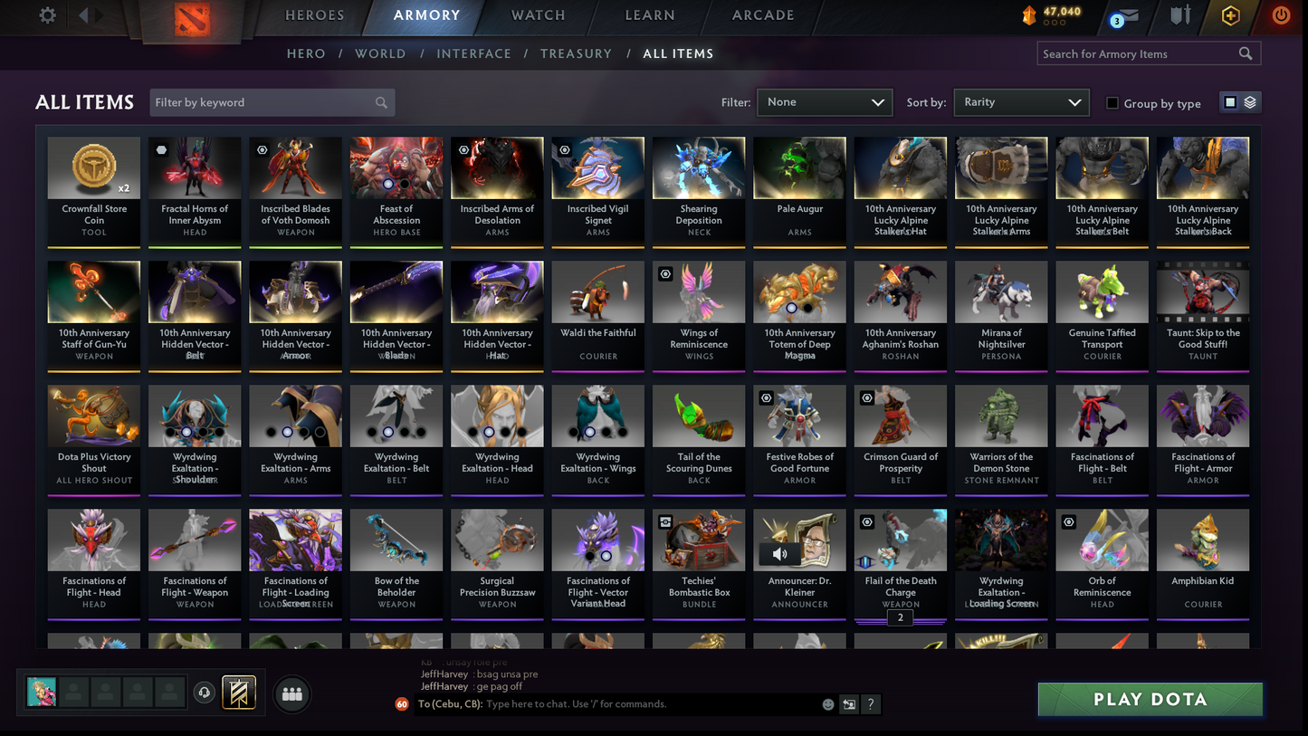 Immortal | MMR: 5604 | Behavior: 11963 | 3 Arcanas: Terrorblade, Legion & Pudge | Mir Persona | Many Immortals & Items | Complete 10th Anniversary | Mainpool | High Trophy Level | 2,100+ Hours | Full Access