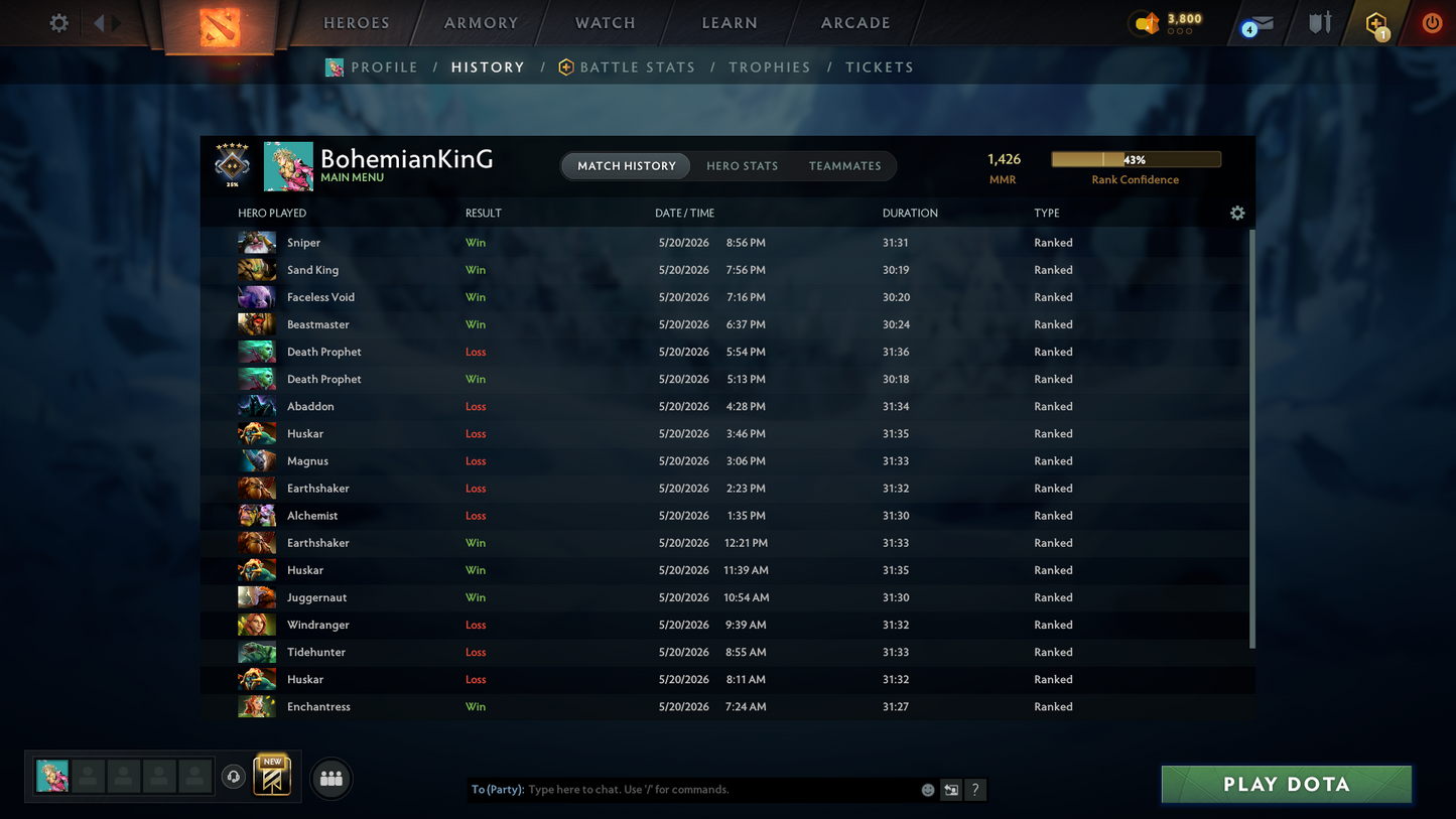 Guardian V | MMR: 1426 | Behavior: 11475 | Ready for Smurf | Fast Queue | Calibrated | Instant Delivery | Complete Access