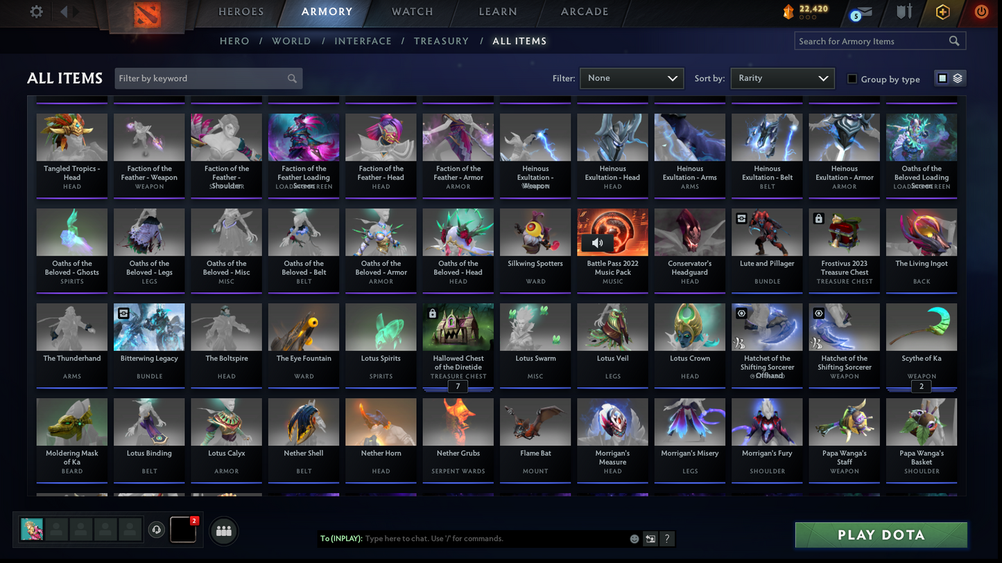 Crusader II | MMR: 1798 | Battlepass: TI11 | 5 Arcanas: Void, Razor, Ogre, Crystal Maiden & Pudge | 4 Personas: Phantom Assassin, Maiden & Anti Mage | Primal Prestige | Tons of Cache Sets & Items | Stacked Account | 2,100+ Hours Played | Complete Access