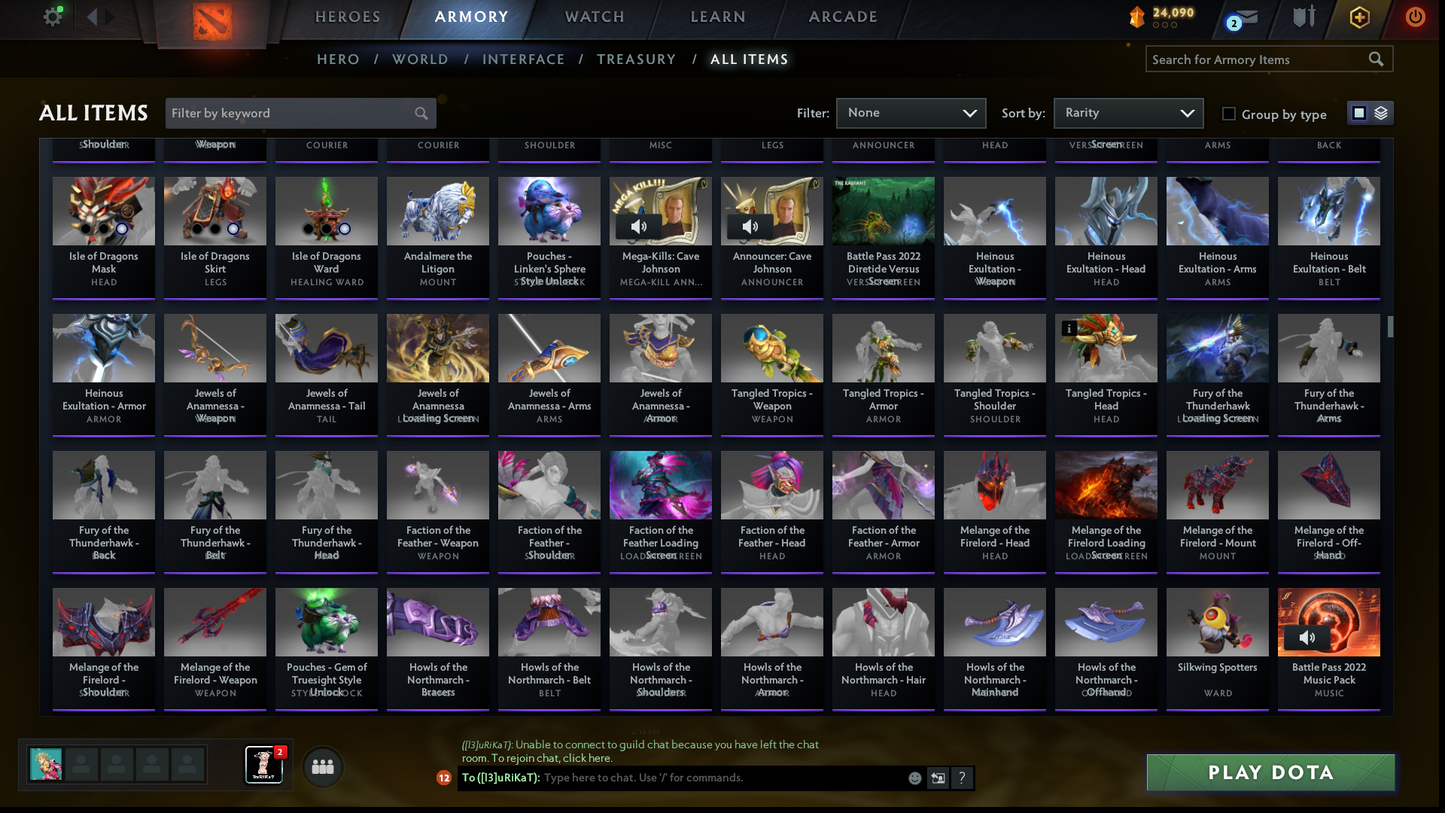 Archon II | MMR: 2502 | Battlepass: TI11 | 5 Arcanas: Void, Razor, SF, Zeus & Pudge | 4 Personas: Phantom Assassin, CM, Mirana & Anti Mage | Primal Prestige | Sven's Shattered Greatsword | Tons of Collector Cache Sets & Items | Stacked Account