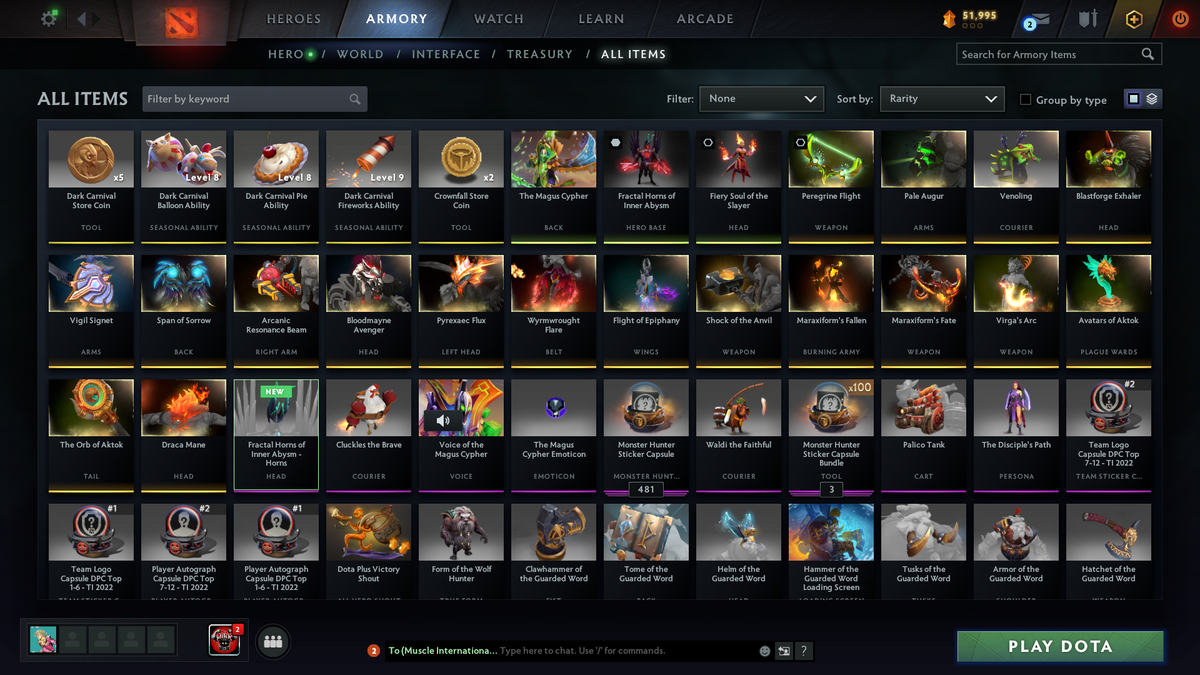 Ancient V | MMR: 4349 | Behavior: 11670 | Stacked Account | 3 Arcanas: Terrorblade, Lina & Rubick | AM Persona | Quartero's Curious Sets | Tons of Expensive Immortals, Cache & Items | Mainpool | Super-Fast Queue