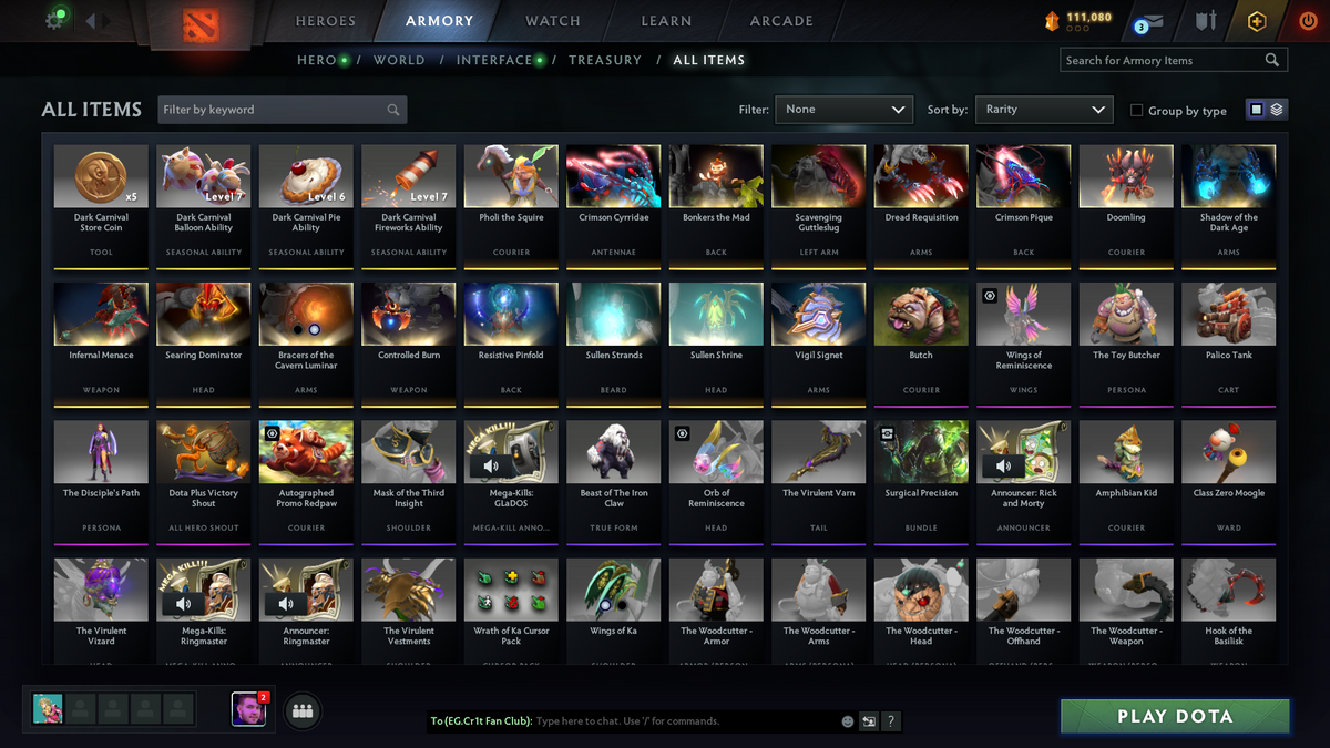 Ancient I | MMR: 3878 | Behavior: 8740 | Pudge & Anti Mage Persona | 680+ Matches | 111,000+ Dota Plus Shards | Stacked with Immortals | Quartero's Curios Sets | Fast Queue | Complete Access