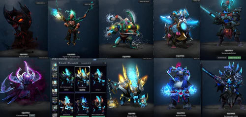 BATTLEPASS: TI6, TI7, TI8, TI9, TI10, NEMESTICE - SEE DESCRIPTION! - IO, ES, WK, QOP, WR, SPECTRE ARCANA + LC WINGS, GREEN IMMOS