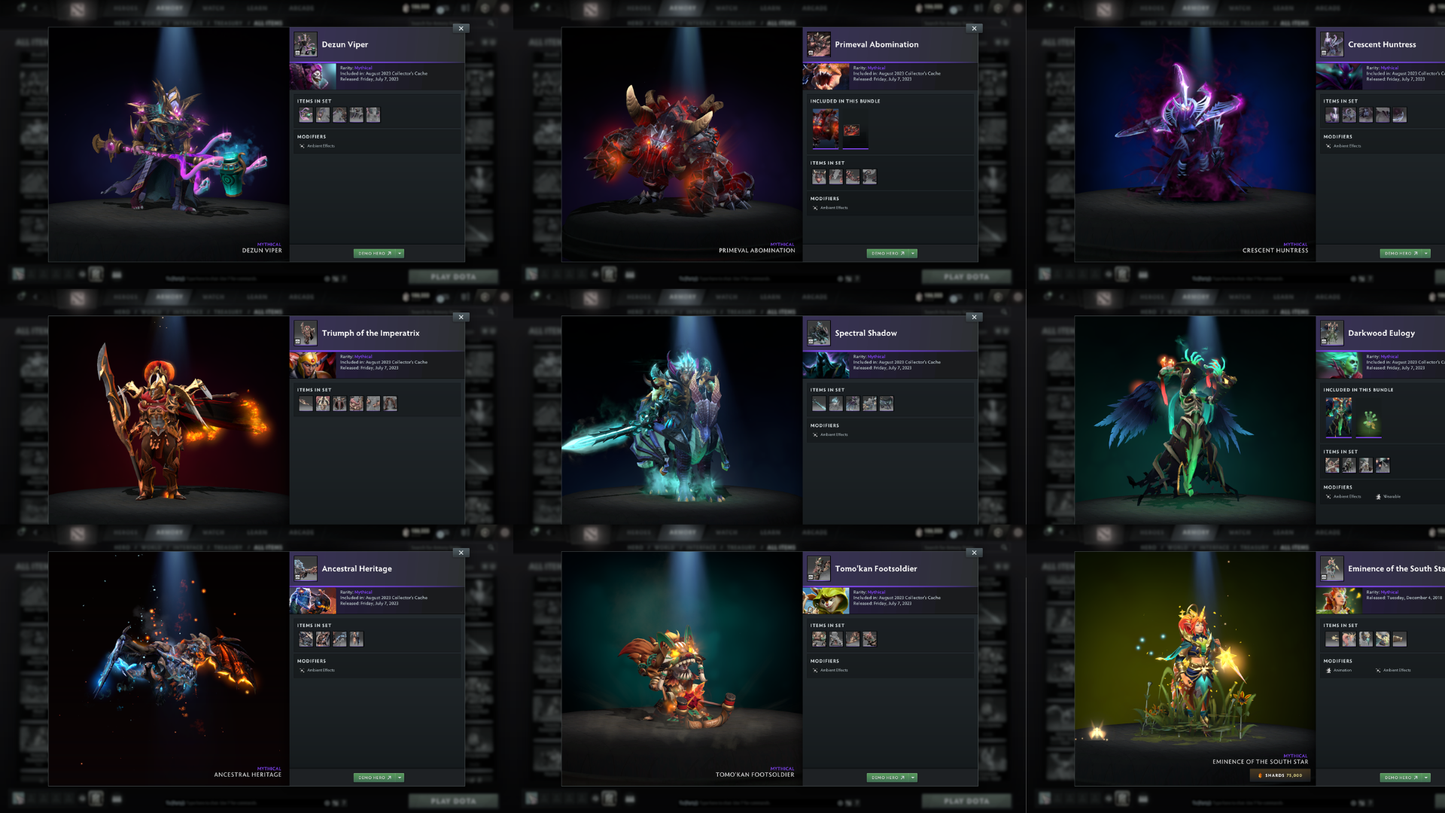 Immortal Leaderboard | MMR: 9186 - Behavior: 11432 | Battlepass: TI10 | 7 Arcanas - Wraith King, Windranger, Queen of Pain (Style 2 Unlocked), PA, Zeus, CM & Legion | 5 Personas | Tons of Cache Sets | 7800+ Matches Played | Complete Access