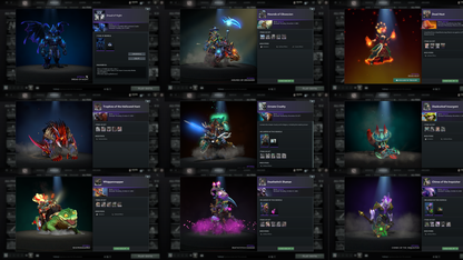 BATTLEPASS: TI8, TI9, TI10, TI11, AGHANIM - SPECIAL COLLECTOR'S ACCOUNT - DROW, ES, WK, QOP, WR, VOID, RAZOR, VENGE, SF ARCANAS + LION'S GREEN HAND, HOODWINK, AXE & TINY PRESTIGE | CACHES WORTH $1000+ | ALL PERSONAS | TERRAINS