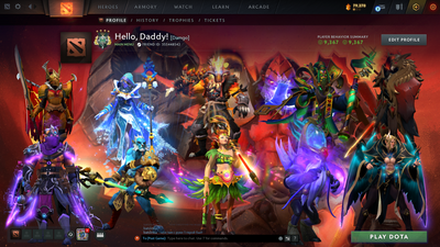 Archon IV | MMR: 2537 - Behavior: 9367 | 3 Arcanas: Juggernaut, Crystal Maiden, Rubick | Some Immortals | Full Access | Mainpool | Trophy Level 45