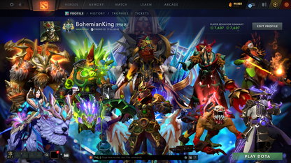 Archon I | Behavior Score: 7607 | LC Arcana | Immortals Inside | 4500 Hours | Trophy Level 70 | Mainpool | Quick Que | Many Items | 10th Anniv | Full Access