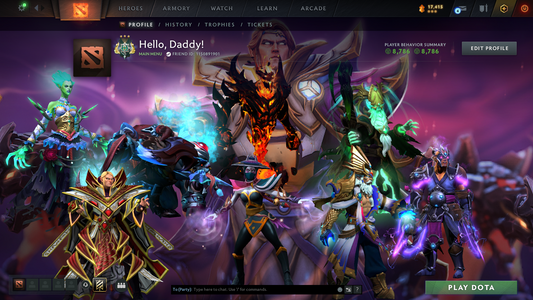 Archon III | MMR: 2537 - Behavior Score: 8786 | Shadow Fiend Arcana | Necro Immortals | Some Sets Inside | Mainpool Account | Trophy Level: 38