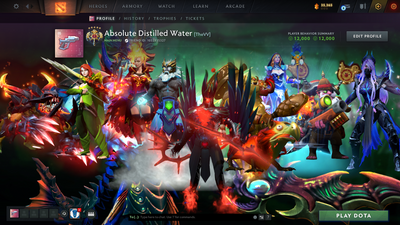 Legend V | Behavior Score: 12000 | 5 Arcanas: Lina, CM, Ogre, TB, Zeus | Many Immortals | Am Persona | Mainpool | Trophy Level 50 | 1748.6 Hours | Full Access