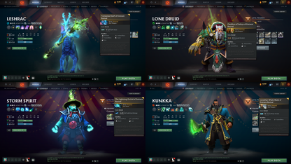 BATTLEPASS: TI8, TI9 | Earthshaker Arcana | Complete Green Immortals | Lion's Green Hand | Axe & Tiny Prestige | Invoker Persona | 2 Rare Terrains | High Value Cache Sets | Complete Access