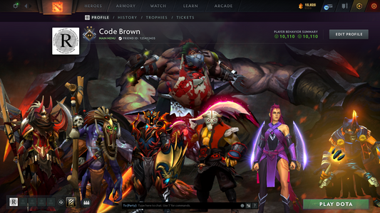 Guardian II | Behavior Score: 10110 | Pudge Arcana | Antimage Persona | 2600 Hours | 78 Trophy Level | Mainpool Account | Quick Que | Full Access | Decent Sets Inside