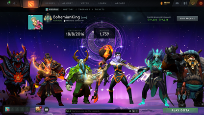 Archon I | Behavior Score: 9236 | Nature's Prophet and Templar Assassin Immortal | 4000+ Hours | 1800 Games | Mainpool Account |