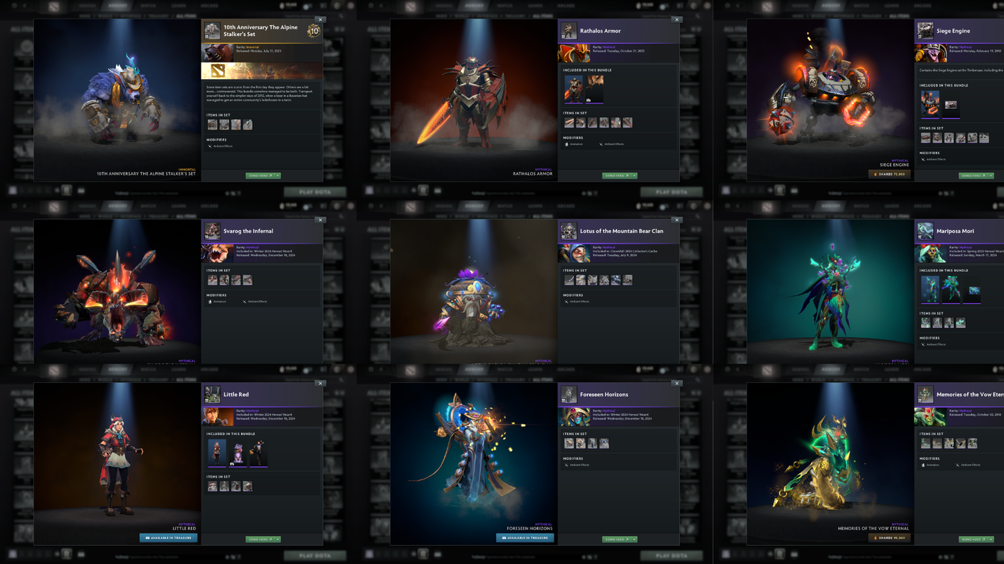 Legend I | MMR: 3148 | Behavior: 11252 | Jugg Arcana | 4 Personas: Invoker, CM, AM & Mirana | High Value Cache Sets | Mainpool | High Trophy Level | 3,412 Hours Played