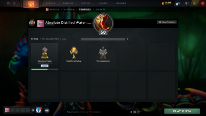 Legend V | Behavior Score: 12000 | 5 Arcanas: Lina, CM, Ogre, TB, Zeus | Many Immortals | Am Persona | Mainpool | Trophy Level 50 | 1748.6 Hours | Full Access