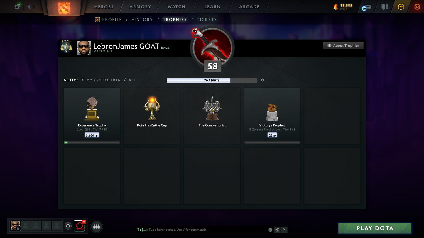 Archon IV | Behavior Score: 6354 | Ogre Magi Arcana | Antimage Persona | Immortals Inside | Mainpool | Trophy Level 58 | 1-2min Que Time | Full Access