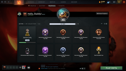 Archon IV | MMR: 2537 - Behavior: 9367 | 3 Arcanas: Juggernaut, Crystal Maiden, Rubick | Some Immortals | Full Access | Mainpool | Trophy Level 45
