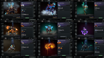 BATTLEPASS: TI8, TI9 | Earthshaker Arcana | Complete Green Immortals | Lion's Green Hand | Axe & Tiny Prestige | Invoker Persona | 2 Rare Terrains | High Value Cache Sets | Complete Access