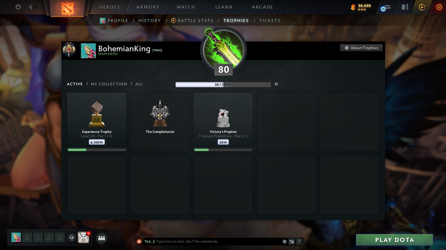 Legend II | Behavior Score: 11762 | Incomplete TI11 | 4 Arcanas: LC, 2x SF, TB | 7 Personas: CM, Pudge, Invo, Mirana, PA, AM, Primal | 56 Immortals | Stacked Account | Many Items | Mainpool | Trophy Level 80 | Full Access | Dota Plus Subscription Included