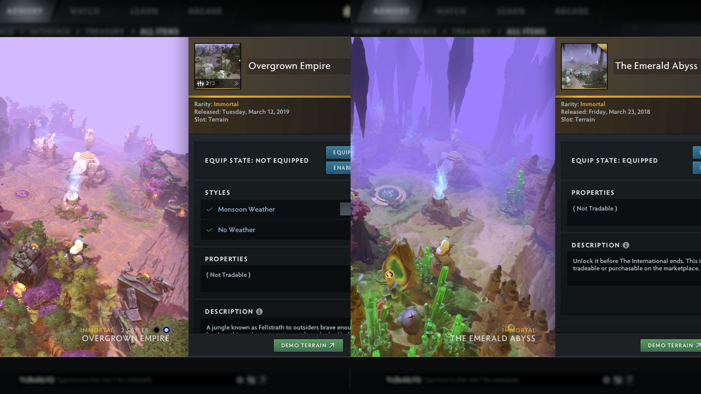 Immortal | MMR: 6379 - Behavior: 12000 | Battlepass: TI8, TI9 | Earthshaker Arcana | Lion's Green Immortal | Axe & Tiny Prestige | All 5 Personas: PA, Invoker, AM, CM, Pudge | 2 Exclusive Terrains | Tons of Collector's Cache and Items