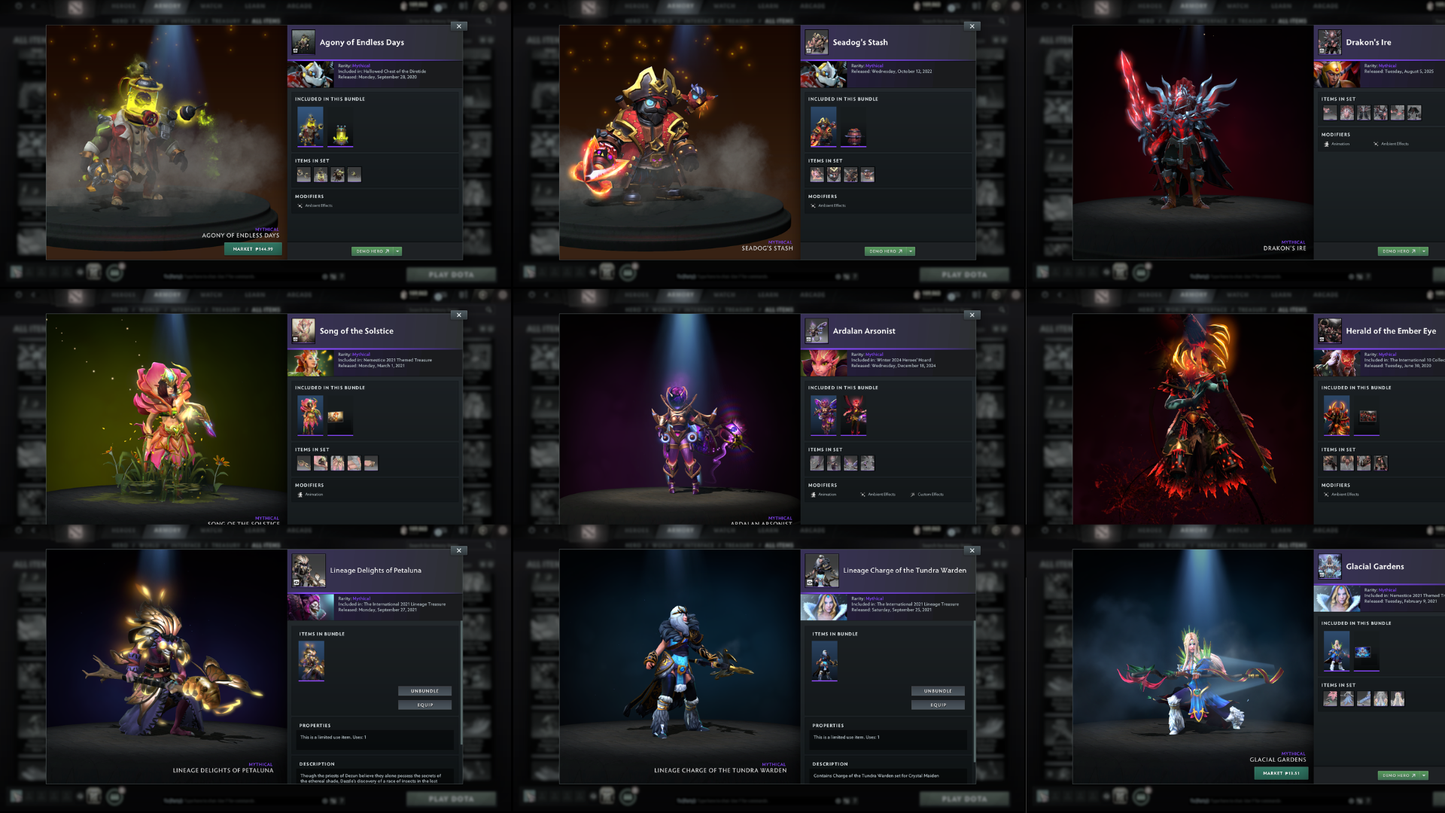 Immortal | MMR: 7582 - Behavior: 10379 | Collector's Account | 4 Arcanas - Zeus, Monkey King, Rubick, Lina | Mirana Persona | Tons of Cache Sets | Expensive Immortals | 9300+ Hours Played | Complete Access
