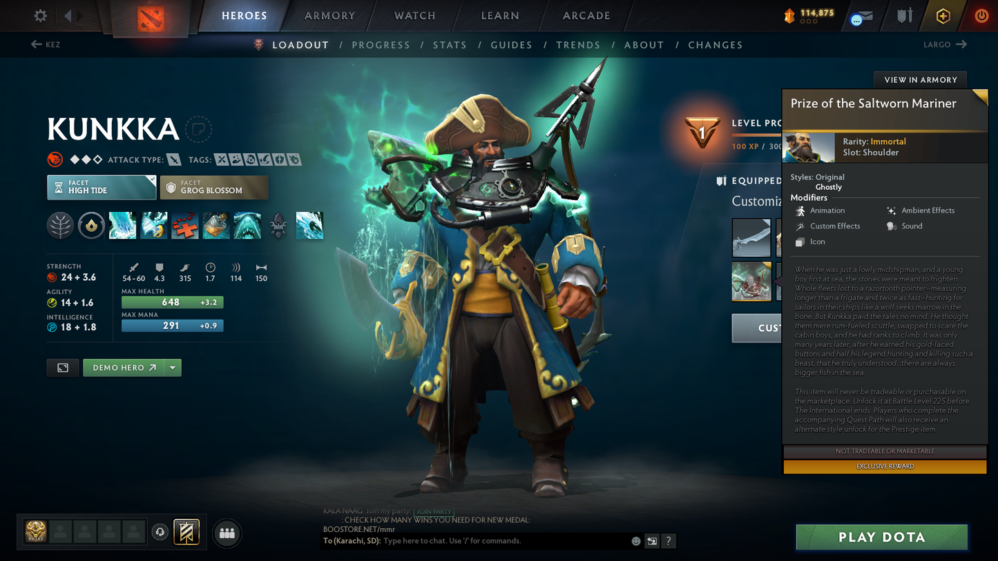 Crusader II | MMR: 1706 - Behavior: 10140 | Battlepass: TI7 | Arcanas - IO, Zeus, Rubick & CM | Kunkka Shark Immortal | 3 Personas | Many Cache Sets | 8000+ Hours | Complete Access