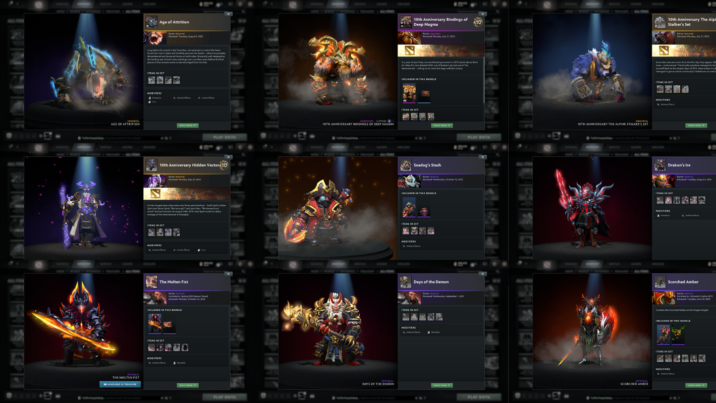 Battlepass: TI11 | Arcanas: Faceless Void (LVL 2), Razor, Shadow Fiend, Phantom Assassin, Zeus, Juggernaut | ALL 6 Personas | Fully Stacked with Expensive Cache Sets