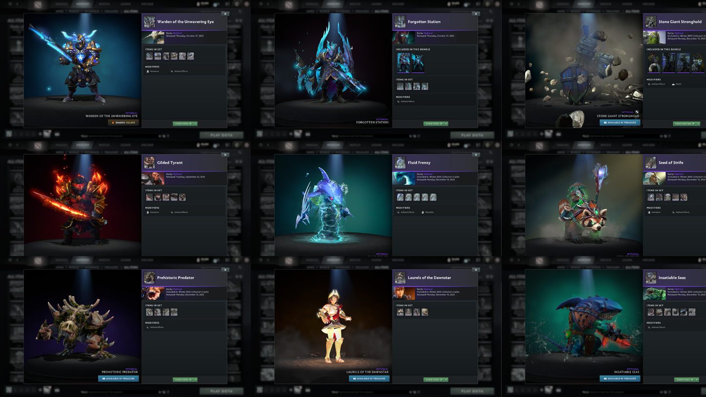 AGHANIMS BATTLEPASS | Drow Ranger (Style 2), Phantom Assassin, Jugg & Terrorblade Arcanas | 6 Personas: Invoker, CM, AM, PA, Pudge & Mirana | Hoodwink Prestige | Tons of Cache Sets & Items | Fully Stacked Account | 8,200+ Hours Played | Complete Access