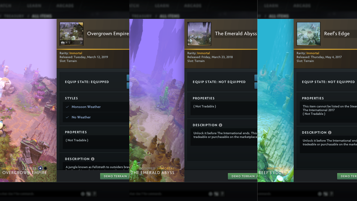 Archon I | MMR: 2322 - Behavior: 9550 | Battlepass: TI7, TI8, TI9 | Arcanas: Earthshaker, IO, Shadow Fiend | TI8 Green Immortals including Rare Lion's Hand | 3 Exclusive Terrains | Tons of Collector's Cache and Items