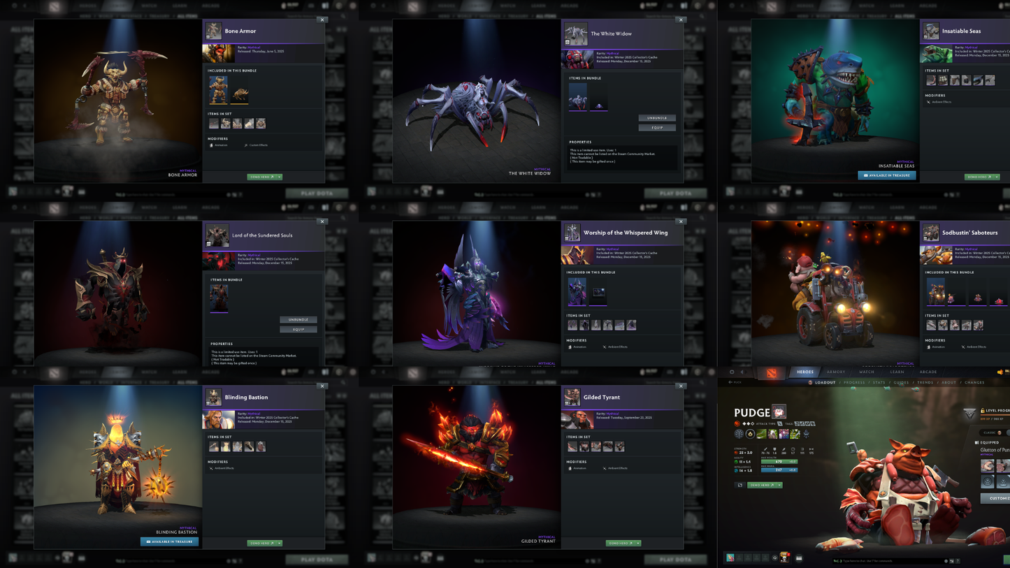 Crusader IV | MMR: 1988 | Battlepass: TI8+TI9 | Earthshaker & PA Arcanas | 3 Personas: Invoker, AM, Pudge | Lion's Green Hand | Axe & Tiny Prestige | 2 Terrains | Tons of Cache Sets | 2018 Account | Complete Access