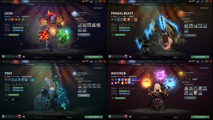 BATTLEPASS: TI8, TI9, TI10, TI11, NEMESTICE - SPECIAL COLLECTOR'S ACCOUNT - 12 ARCANAS: SPEC, ES, WK, QOP, WR, VOID, RAZOR, PA, JUGG, RUBICK, ZEUS & LINA + LION'S GREEN HAND, DARK ARTISTRY & TINY PRESTIGE | TONS OF CACHE SETS | ALL PERSONAS | TERRAINS