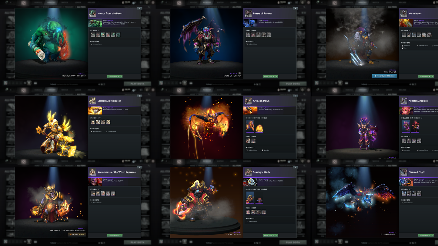 Immortal Leaderboard | MMR: 9186 - Behavior: 11432 | Battlepass: TI10 | 7 Arcanas - Wraith King, Windranger, Queen of Pain (Style 2 Unlocked), PA, Zeus, CM & Legion | 5 Personas | Tons of Cache Sets | 7800+ Matches Played | Complete Access