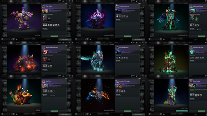 BATTLEPASS: TI8, TI9, TI10, TI11, NEMESTICE, AGHANIM - SEE DESCRIPTION! - DROW, ES, WK, QOP, WR, SPECTRE ARCANAS + LION'S GREEN HAND, AXE & TINY PRESTIGE | CACHES WORTH $1000+ | ALL PERSONAS | TERRAINS | SPECIAL COLLECTOR'S ACCOUNT