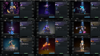 BATTLEPASS: TI8, TI9, TI10, TI11, NEMESTICE - SPECIAL COLLECTOR'S ACCOUNT - 12 ARCANAS: SPEC, ES, WK, QOP, WR, VOID, RAZOR, PA, JUGG, RUBICK, ZEUS & LINA + LION'S GREEN HAND, DARK ARTISTRY & TINY PRESTIGE | TONS OF CACHE SETS | ALL PERSONAS | TERRAINS