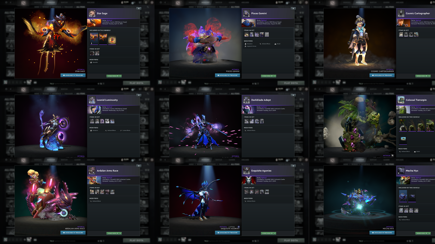 AGHANIMS BATTLEPASS | Drow Ranger (Style 2), Phantom Assassin, Jugg & Terrorblade Arcanas | 6 Personas: Invoker, CM, AM, PA, Pudge & Mirana | Hoodwink Prestige | Tons of Cache Sets & Items | Fully Stacked Account | 8,200+ Hours Played | Complete Access