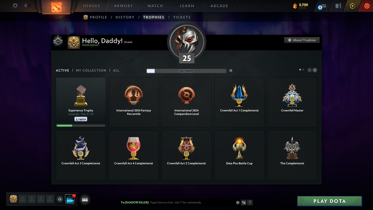 Guardian I | MMR: 884 - Behavior: 9340 | Pudge Arcana | Some Complete Sets | Fast Queue | Full Access