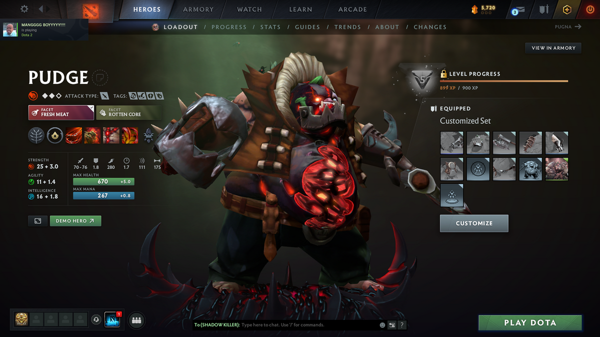 Guardian I | MMR: 884 - Behavior: 9340 | Pudge Arcana | Some Complete Sets | Fast Queue | Full Access
